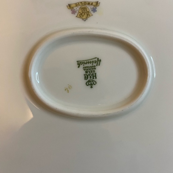 H&C Bavaria Germany Heinrich Frolic Floral Pattern Gold Trim HTF 14” XC Vtg - Picture 5 of 7